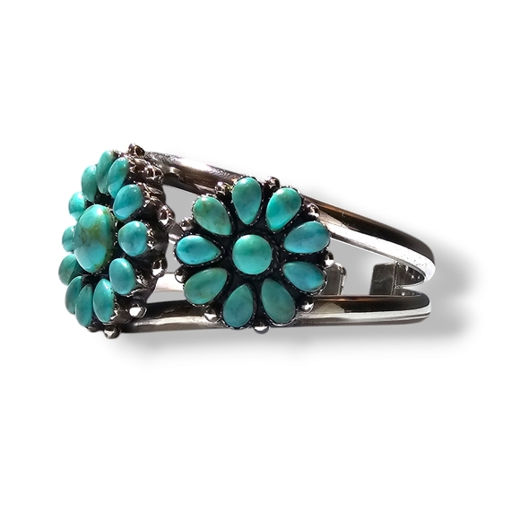 Vintage Native American Navajo Torquoise Beacelet Sterling Silver - Picture 3 of 5